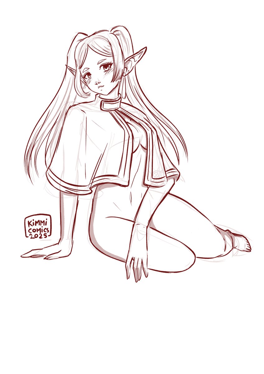 In Today's Stream <a href="/Geoscrolls/">Geoscrolls</a> Requested a Seductive Lady Art Request of Frieren~! We started watching the show Yesterday 😍 10/10