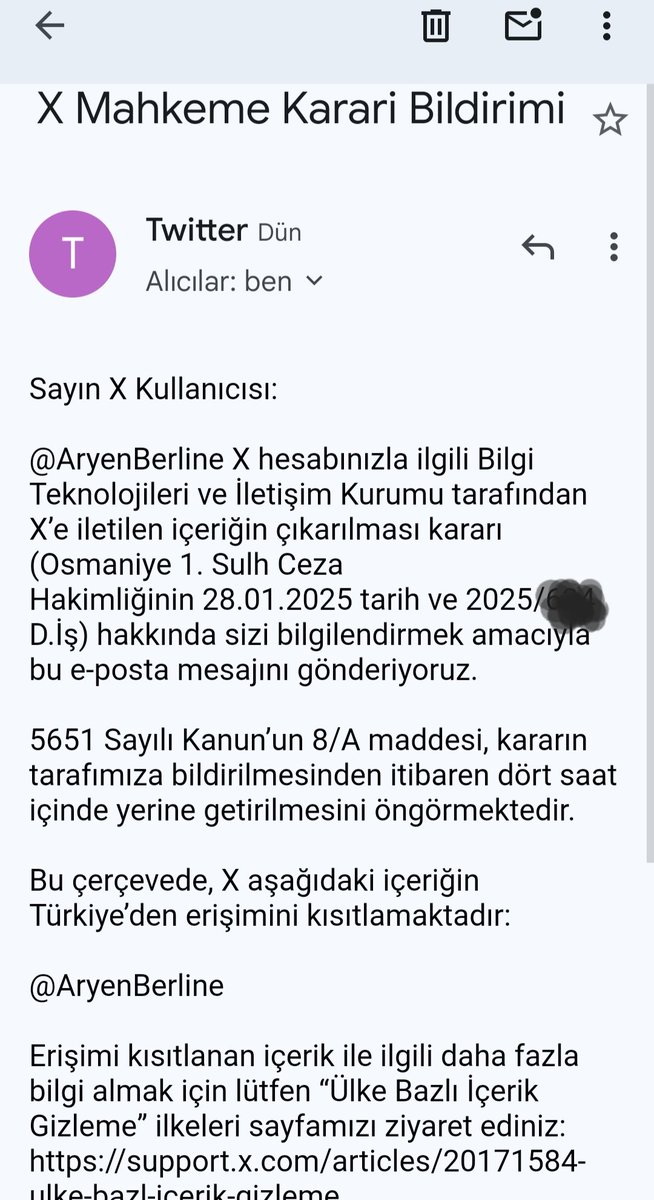 By the Prosecutor, Judge and Court Decision of the Dictator Erdoğan Government
My Account The State of Türkiye, AKP Regime Many of My Undemocratic Accounts Have Been Blocked and Closed by the Court Decision by Türkiye..
<a href="/Danale/">Dana Levi דנה🇮🇱🇺🇸</a> 🙏