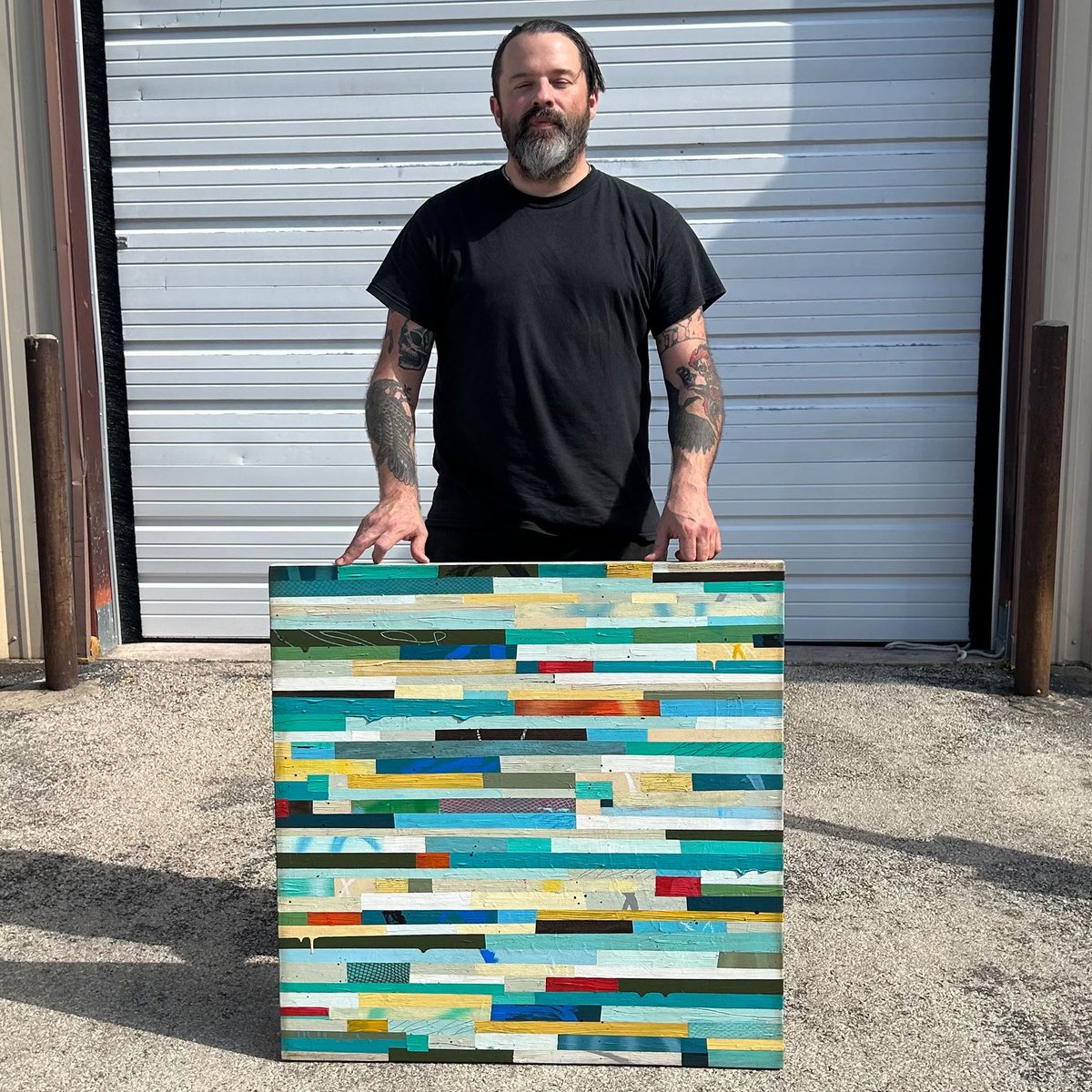 NEW PAINTIING! “Becoming” • 34x34” • Now available on my website: JoelgART.com • Lots of fun, chunky layers in this one. Thank you!!! • #originalart #painting #emergingartist #fyp #art #painter #austin #artcollector