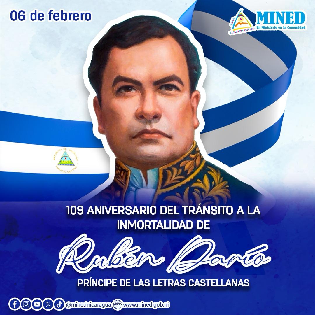 6 de febrero de 1916 | 109 Aniversario del Tránsito a la Inmortalidad del Poeta Insigne Rubén Darío.

“Aquí nos ilumina un sol que no declina.” – Rubén Darío.