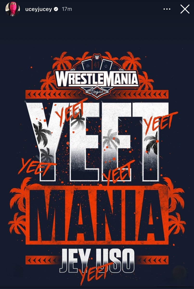WrestleOps's tweet photo. Jey Uso via Instagram Stories.

#WrestleMania https://t.co/Re79CQizHd