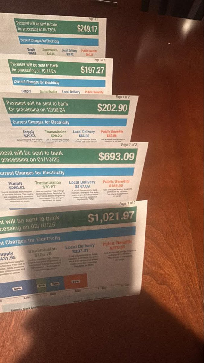 DonnaAncestor's tweet photo. I've been posting about this for weeks!  Eversource CEO makes $18 million a year.  The biggest shareholders (not surprisingly) are Blackrock, Vanguard, and State Street Capital.

PURA is a wholly partisan, govt appointed committee.  Lamont conveniently never fills the GOP spots in this "bipartisan" committee. 

This is what 1 party, woke, totalitarian rule pushing the green agenda looks like.  

We pay $800/mo on the budget plan.  We don't heat with electricity.  We haven't turned on the heat upstairs at all. Our stove is gas. We keep downstairs at 59 at night and 6r in the day and heat the downstairs with the fireplace.

Our gas bill, from a local vendor, is about $200/ mo on budget plan.