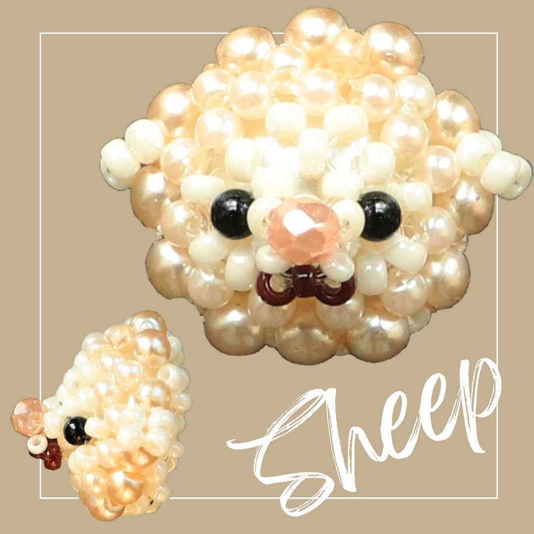 Beads_Shion's tweet photo. 立体ビーズモチーフ『うしろがフラットな羊』の作成動画をユーチューブに公開しました。アクセサリーにアレンジしやすいモチーフが作成できます。立体ビーズモチーフを楽しんで頂ければ、とても嬉しいです。https://t.co/WLbrabfVEr https://t.co/1kcpi17K6d