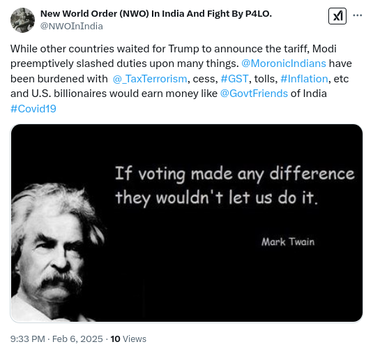 #India is only major country that reduced duties without even asking. Even small countries have shown much courage and spine than India. Modi need not be so meek and cowardly in front of Trump. How is Trump controlling Modi so effectively? #Covid19 <a href="/MenNotMale/">Men Not Males</a> <a href="/DeadMasculinity/">Dead Masculinity</a>