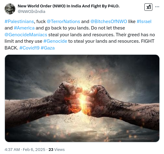 Trump would push #America into another <a href="/_LimitedWar/">Limited War</a> of <a href="/NWOLords/">NWO Lords</a> as #Palestinians would never leave their homes. It would have nil benefit for #Americans and would bring only destruction and deaths. Stop <a href="/GenocideManiacs/">Genocidal Maniacs</a> and <a href="/_BitchesOfNWO/">NWO Bitches</a> pushing #Genocide in #Palestine #Covid19