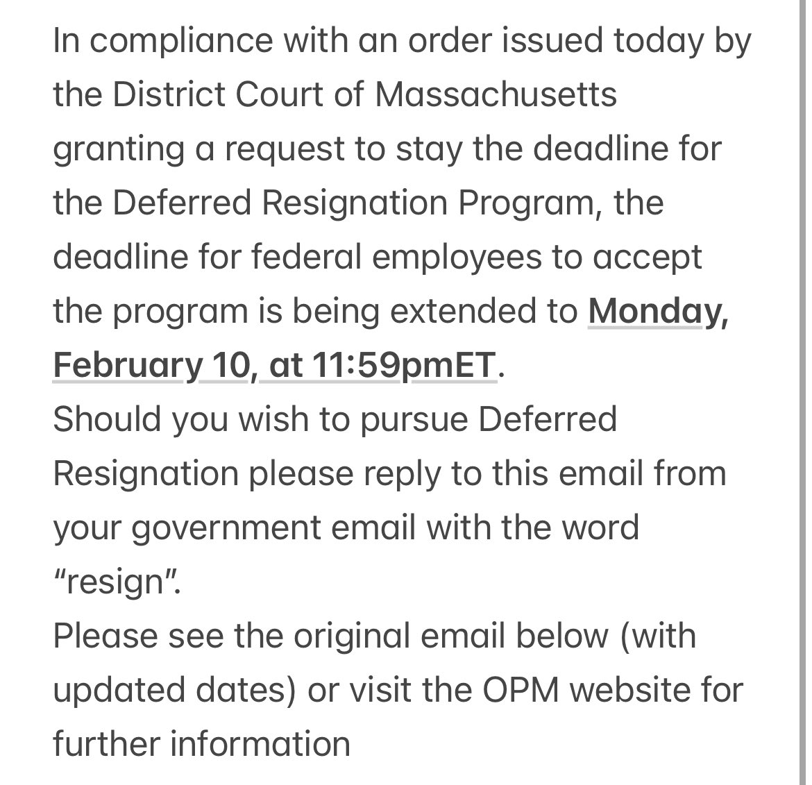 A federal judge has put a hold on OPM’s “deferred resignation” offer, but that’s not stopping the VA from seeking more takers. A VA nurse says she received this latest email 30 mins ago: