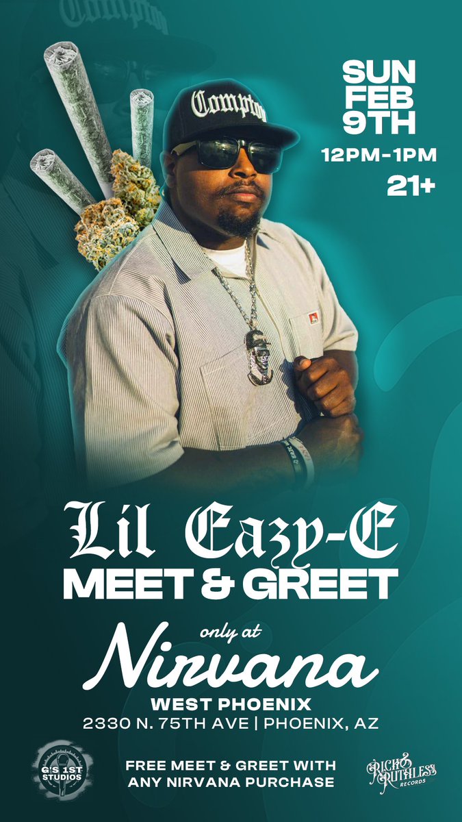 JOIN US ‼️ Sunday Feb 9th we’ll be having a special guest in store! Pull up on us for the opportunity to meet with Lil Eazy from 12-1 Pm