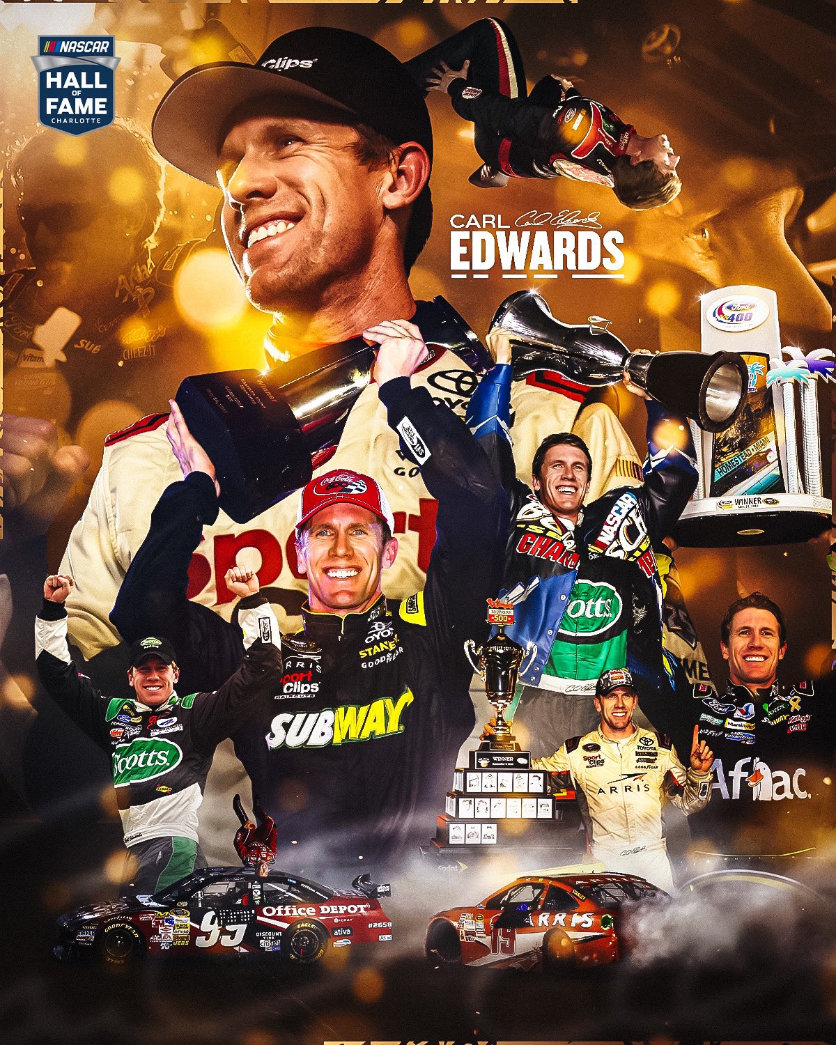 A graphic paying tribute to Carl Edwards.