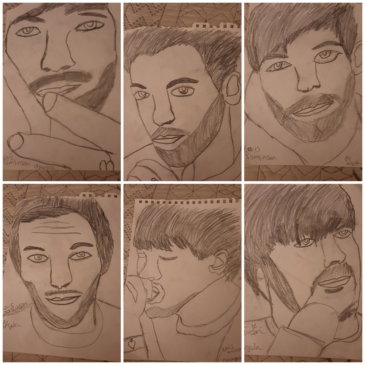 Sweetangela040's tweet photo. Had to share my new draws I did of @Louis_Tomlinson took me a while but had to share these. Hope u like them https://t.co/Z47W0nSfrU