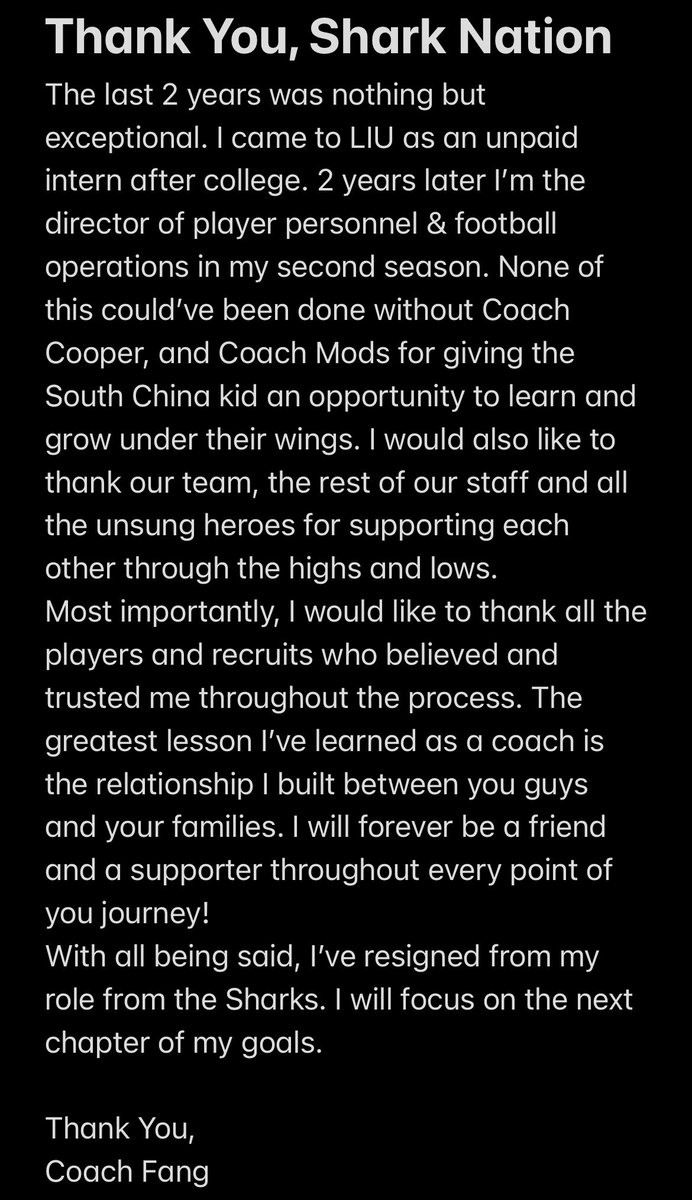 Leaving with nothing but gratitude.

Thank you, Go Sharks