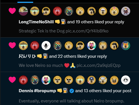 TheCryptoLogic's tweet photo. BRO!!! What the actual? 🤯🤯

Market is getting absolutely smashed, and I have these Golden Pfp's Just so bullish like nothing has happened. 

What do they know, what do they Hold, what is their Targets. Why are they Saturating X like this? 

Are they Crazy? are they Low IQ and not seen the market, Are they possibly delusional? 

Well What ever they are on, I tell ya what.

which TG and community are you in, on a day like, they are still over hyped, not 1 single FUD post or TG message. 

In fact, its all Memes, Joke's, Stickers, Tacos, Shawarma and a great time whether its 1.2m mc or 17m mc, or even 100m mc Which this community deserves. 

I smell a recovery which most will hate, I smell a $shib Like Run, I smell a multi Billion #Solana Dog Top blasting every single Target you have in Mind. 

I am Neiro #Bropump 
You are Neiro #bropump 
We are all Neiro #bropump 
@NeiroWoof 

@solana Stand up for your Dog.
@MustStopMurad Stand up for Die hard holders 
@toly @rajgokal Stand up for the Dog