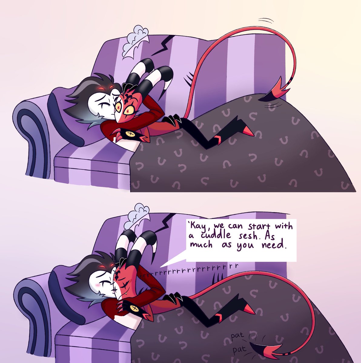 kimanda_art's tweet photo. Couch cuddles 
-
#Blitzo #Stolas #Stolitz #HelluvaBoss #HelluvaBossFanart https://t.co/4pHF56cfz5