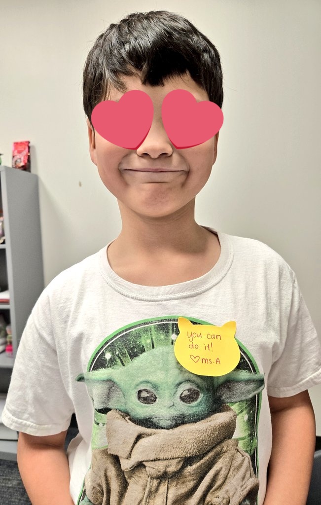 Added 'Motivational Speaker' to my job title after my student proudly wore my sticky note message like a badge of honor. Speech therapy: come for the communication, stay for the confidence boost! <a href="/BrosnahanES/">Brosnahan Elementary</a> #CFISDSLP #speechtherapy