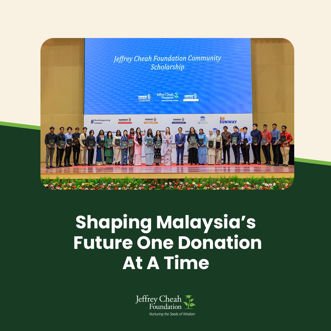 By investing in education, we move closer to achieving the UN-SDGs and building a more equitable society for all.

Join us as we shape Malaysia's future by supporting #QualityEducation and empowering the youth one donation at a time. For more info, visit: jeffreycheah.foundation/givenow/