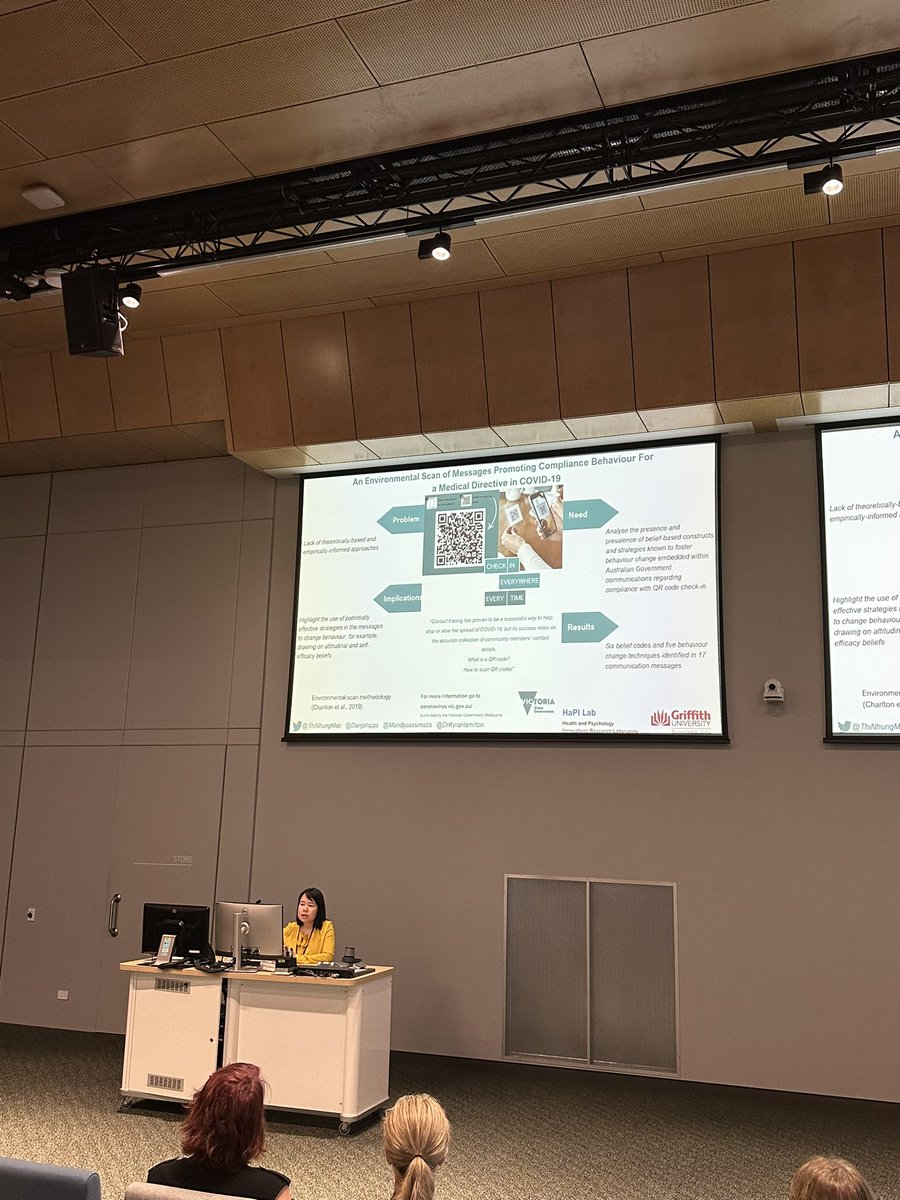 hapiresearch's tweet image. A great presentation from @ThiNhungMac at @ASBHM1 #ASBHM2025 on her study examining messages promoting compliance behaviour for COVID-19 QR code check ins. 🤧🦠 Amazing work Mac! 👏