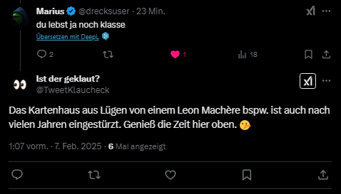 Hätte nicht gedacht das Ich den Tweet KlauCheck zum Leben erwecke