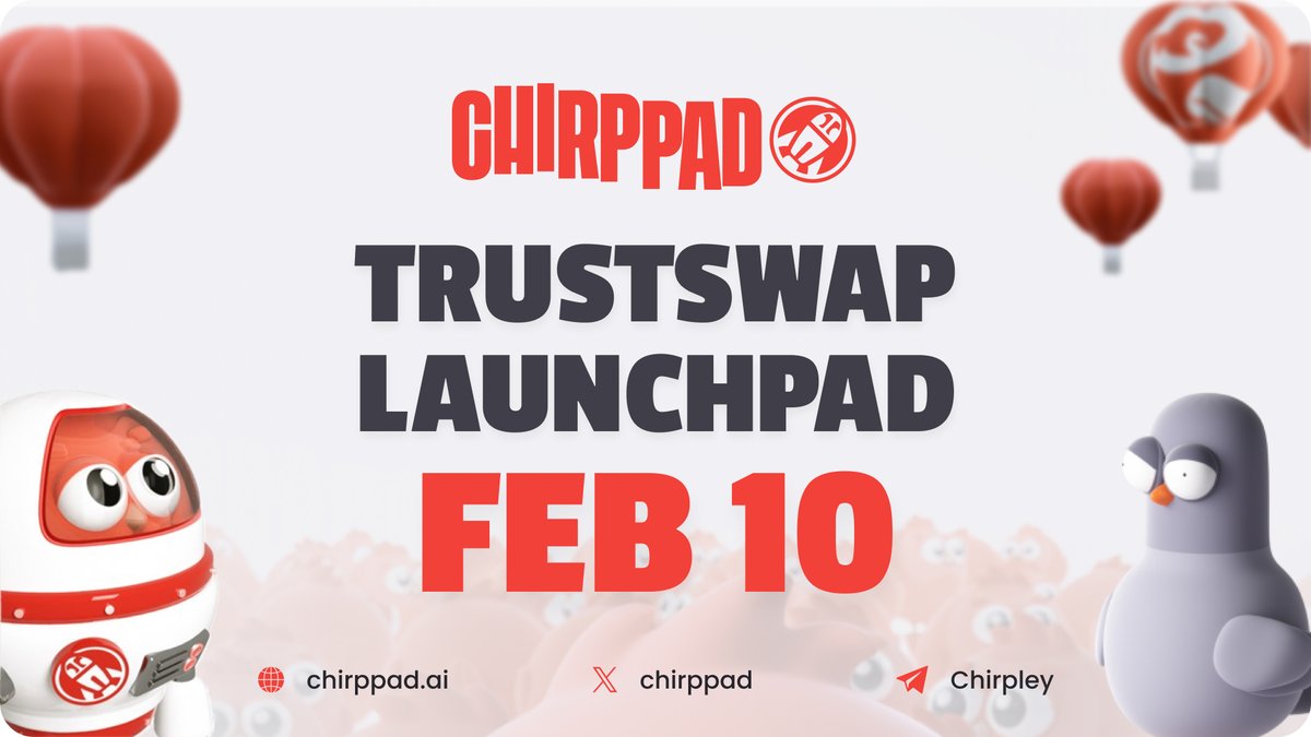 🚀 Up next on TrustSwap - It's <a href="/chirppad/">ChirpPad</a>! The new SocialFi launchpad powered by <a href="/chirpley/">Chirpley🐦</a>.

👀 Here's everything you need to know about their upcoming $CHPD token offering. 🧵👇