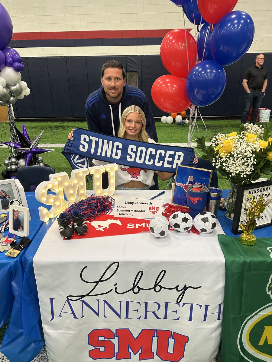 Libby Jannereth (@libbyjannereth) on Twitter photo Very excited for my next chapter <a href="/SMUSoccerW/">SMU Women's Soccer</a> Thanks to <a href="/StingSoccerClub/">Sting Soccer Club</a> <a href="/adamflynnAF/">Adam Flynn</a> <a href="/tomas_boyle5/">Tomás Boyle</a> for helping me achieve my goals!
<a href="/DFW_Girls_HS_VS/">DFW Girls HS Varsity Soccer</a> <a href="/ECNLgirls/">ECNL Girls</a> <a href="/50_50Pod/">The 50/50 Podcast ⚽️🎙</a> <a href="/AHSEaglesSoccer/">Lady Eagles Soccer</a> Very excited for my next chapter <a href="/SMUSoccerW/">SMU Women's Soccer</a> Thanks to <a href="/StingSoccerClub/">Sting Soccer Club</a> <a href="/adamflynnAF/">Adam Flynn</a> <a href="/tomas_boyle5/">Tomás Boyle</a> for helping me achieve my goals!
<a href="/DFW_Girls_HS_VS/">DFW Girls HS Varsity Soccer</a> <a href="/ECNLgirls/">ECNL Girls</a> <a href="/50_50Pod/">The 50/50 Podcast ⚽️🎙</a> <a href="/AHSEaglesSoccer/">Lady Eagles Soccer</a>
