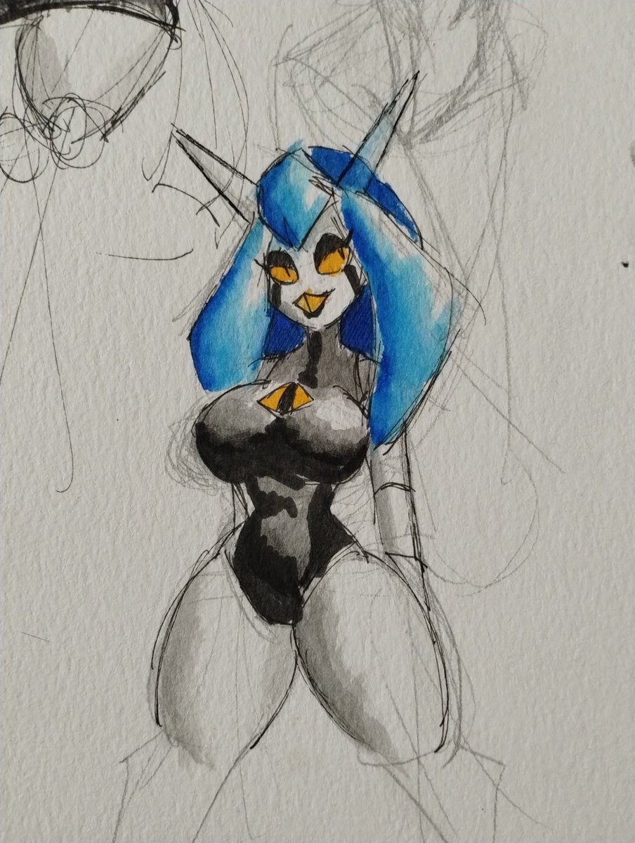 Quick pen and watercolor sketch of @/WonderWaffle93's sheep