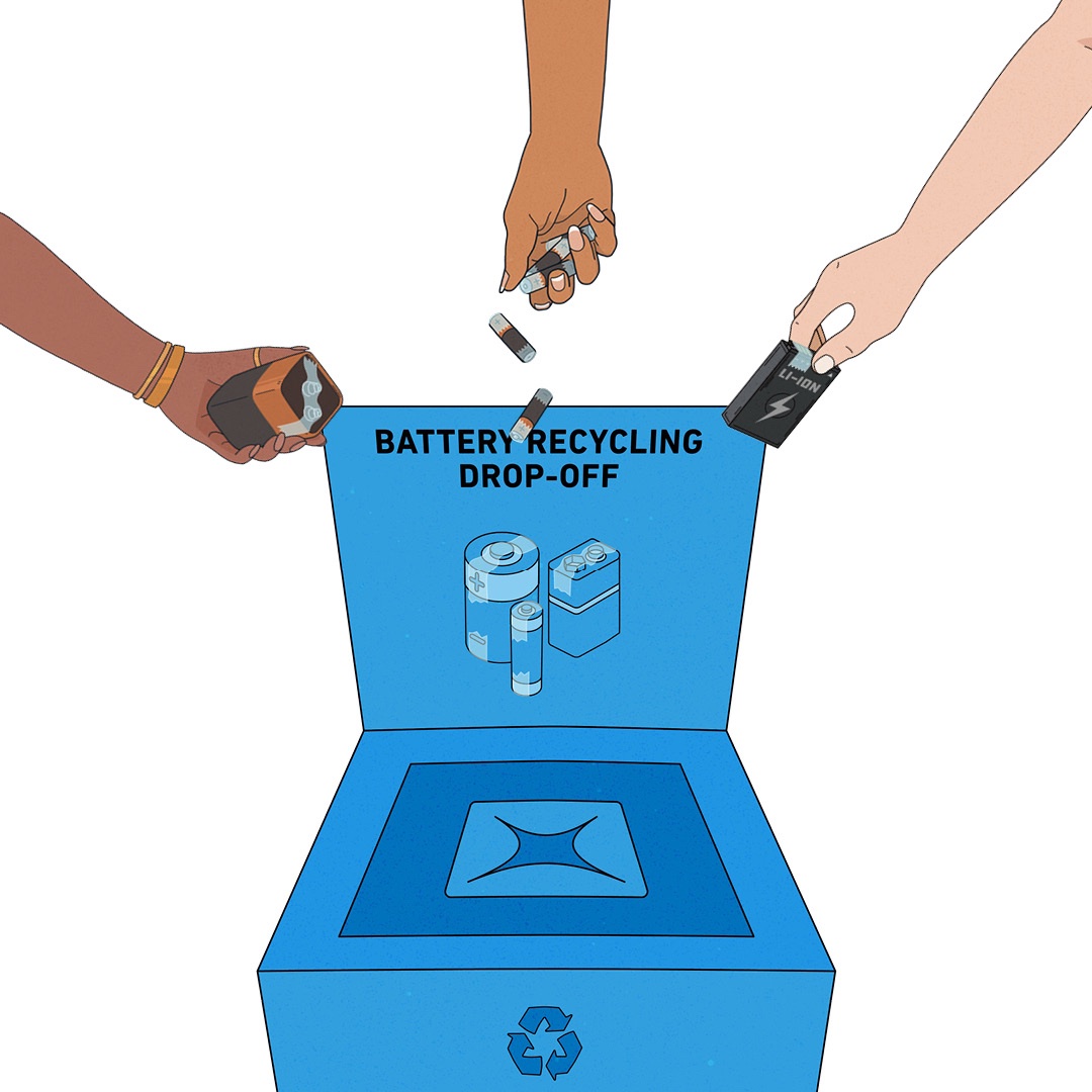 Keep batteries out of your bins. Instead, store used batteries safely at home until you can take them to a drop-off for recycling. ♻️

Use a glass container &amp; cover battery ends with sticky tape to prevent sparking &amp; reduce the risk of fire. 🔥

More info: sustainability.vic.gov.au/circular-econo…