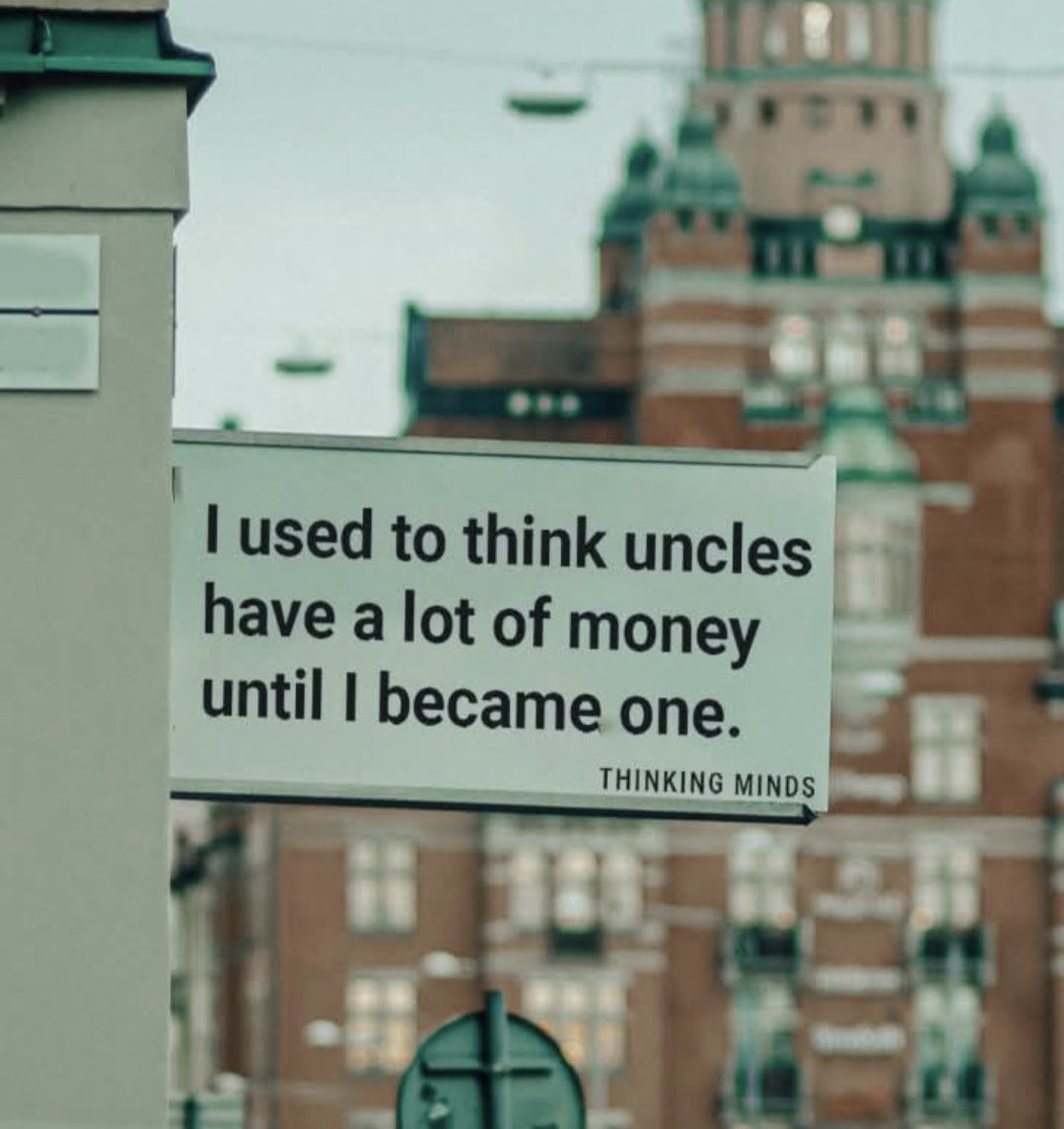 matthewgoldin's tweet image. Uncles have negligible amounts of money. They tend to be precariously employed. And honestly it’s not just uncles. We’re all hurting over here.