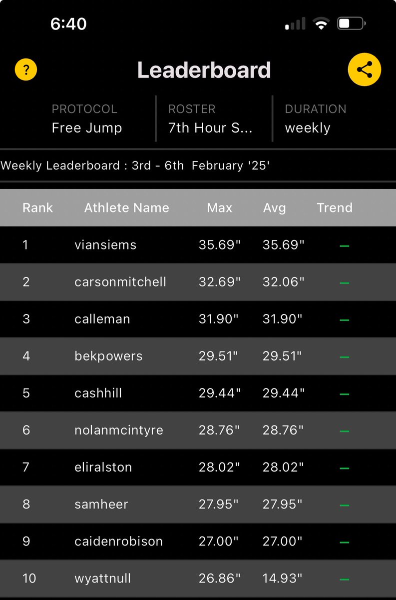 Vertical Leaders from each section