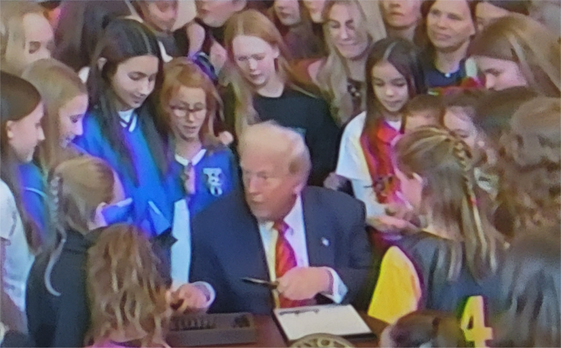 bapentman's tweet photo. Finally some common sense: Trump Signs Order Barring Transgender Student-Athletes From Women’s Sports. https://t.co/VhbTkBsxIM
