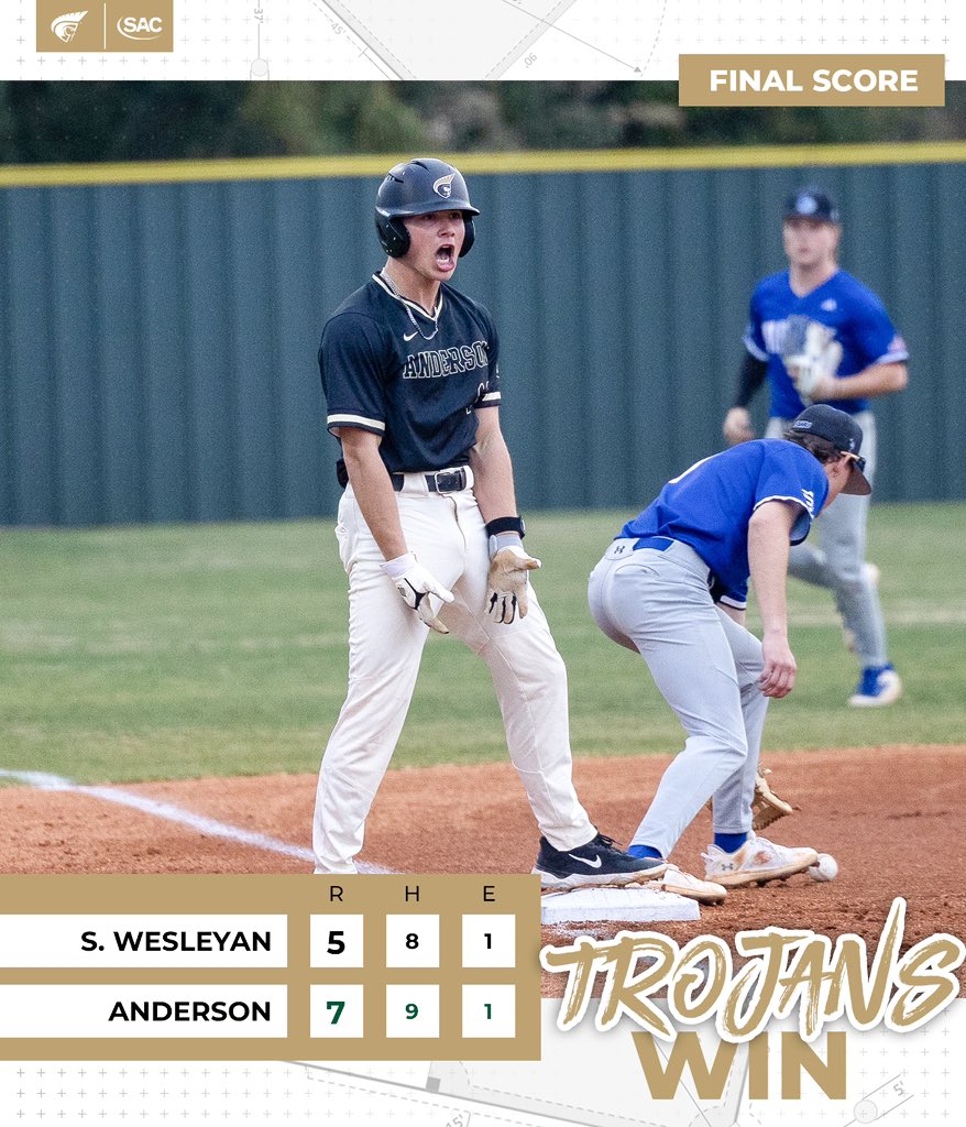 Anderson Baseball (@autrojansbsbl) on Twitter photo Winner Winner!!!
Your Trojans⚔️ take the midweek matchup 7-5 over the Warriors!
<a href="/BraedenHarriso3/">Braeden Harrison</a> 3-4 2B 2 RBI
<a href="/dombello7/">Dom Bello</a> 2-4 HR RBI
<a href="/Graywells7/">Gray wells</a> 1-3 2B 2 RBI
<a href="/kalebowens_17/">Kaleb Owens</a> W
#LightItUp Winner Winner!!!
Your Trojans⚔️ take the midweek matchup 7-5 over the Warriors!
<a href="/BraedenHarriso3/">Braeden Harrison</a> 3-4 2B 2 RBI
<a href="/dombello7/">Dom Bello</a> 2-4 HR RBI
<a href="/Graywells7/">Gray wells</a> 1-3 2B 2 RBI
<a href="/kalebowens_17/">Kaleb Owens</a> W
#LightItUp