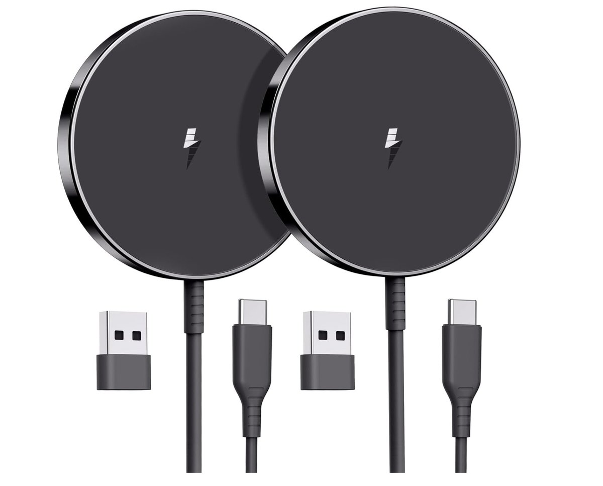 Magnetic Wireless Charger 15W Fast Mag Safe Charger for 16/15/14/13/12 Series 2 Pack 5ft Cable Wireless Charging Pad for AirPods 3/2/Pro 2/Pro Mag-Safe Original Replacement!!

Link: amazon.com/Magnetic-Wirel…

#iPhone #Android #TechGuyPrediction #shopping