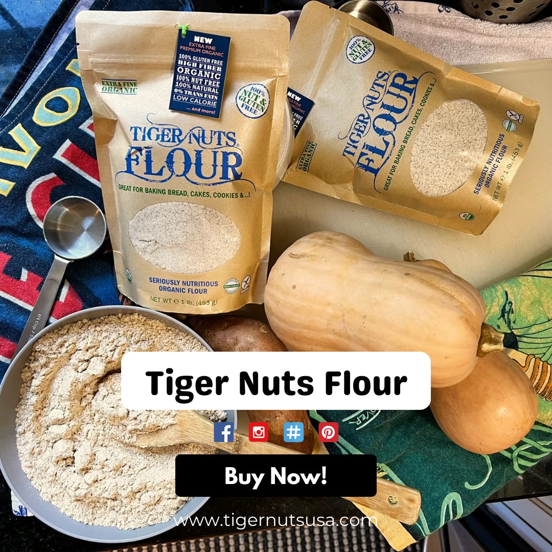 Finely ground and meticulously crafted from our Supreme Peeled Organic Tiger Nuts, this flour sets a new standard of excellence. 🥰💚

🛒tigernutsusa.com/collections/ti…

#glutenfree #tigernutsflour #healthybaking #nutfree #organic