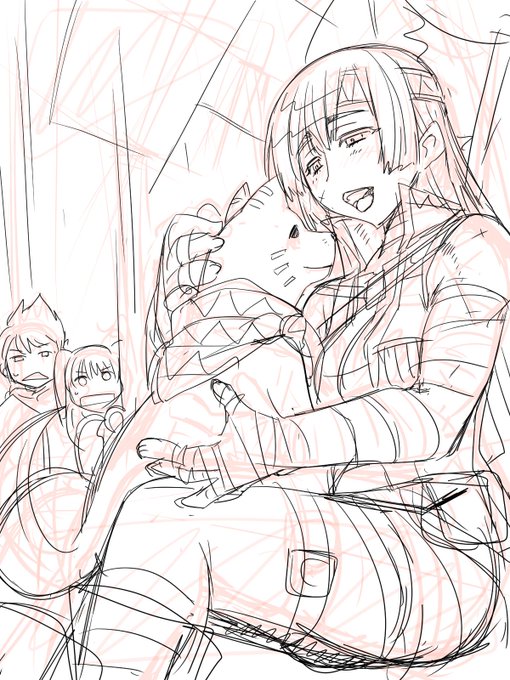 作例で描いたアイレベルの上下による構図などのざっくり例 12枚目がアイレベルが下目(アオリ)、34枚目が上目(フカン)別にアイレベルが変わったとしても縦パースつけないといけないわけではないのですが、まぁあったほうが近くから見てるように見えてよさそうに見えるじゃんってのもあります 