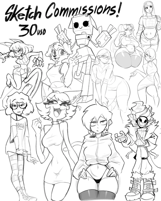 Recently my phone was stolen and I have some important expenses so I will be doing sketch commissione for 30$, only 10 slots, if you are interested in ordering talk to me by md, you can also support me by Ko-fi 🙏 