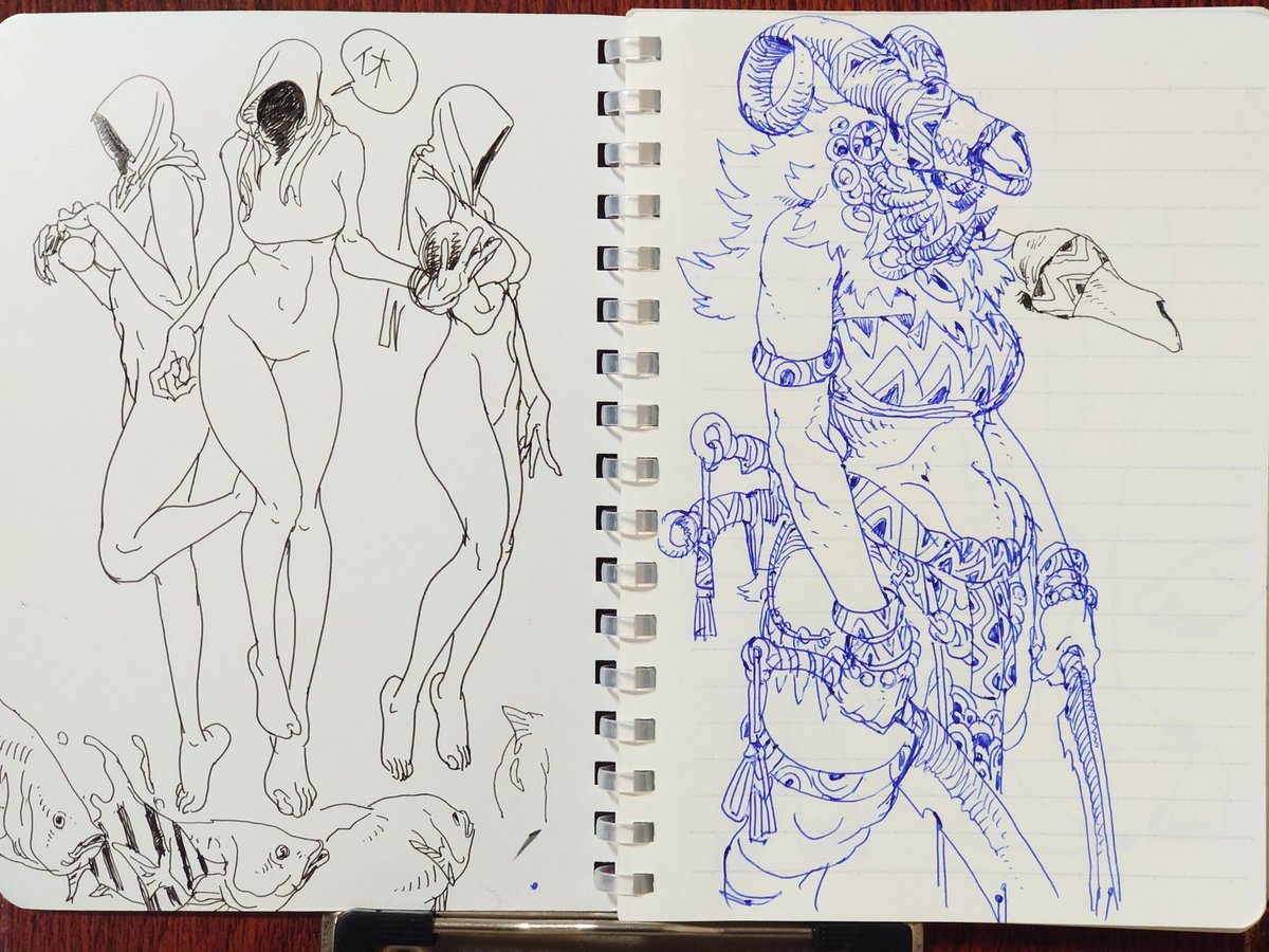 仕事用の落書きノート、暇な時間が少し出てくるので気が向いたら少し描いてます、その1。 