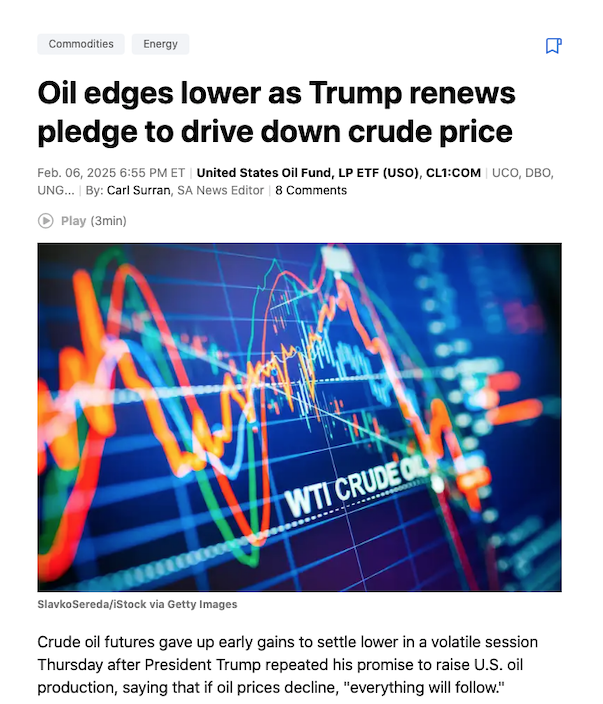#Crudeoil is pressured by lower current demand and higher future production. Whatever he says, he does that, sooner or later. One of the key metrics of inflation, it has to come down.