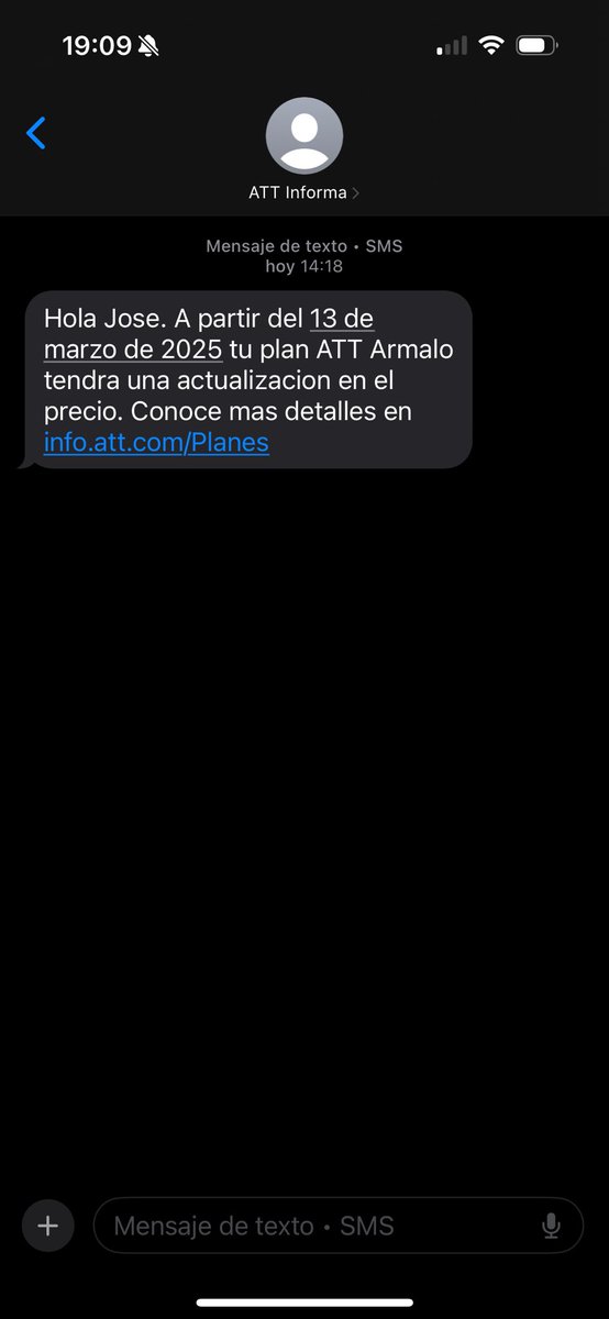 JdSuastes's tweet photo. @Profeco @AtencionProfeco hola @ATTMx @ATTMxAyuda están mandado estos mensajes los cuales no explican de forma clara la “actualización” de precio pregunto si es válido que hablen de un aumento en el costo aunque se tenga contrato y si es posible iniciar una denuncia por ello https://t.co/YK988T8kjZ