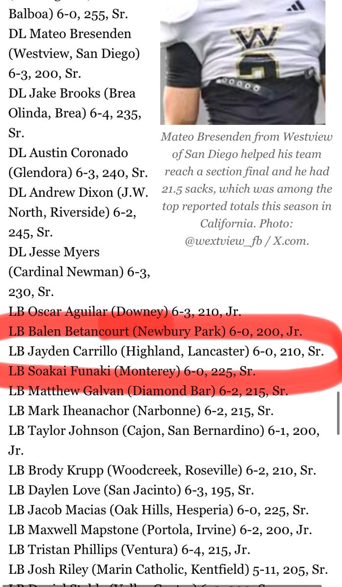TOP JUCO LB Jayden Carrillo tweet media