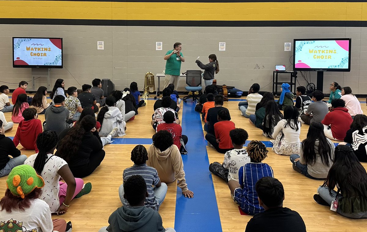 Thank you Mr. Pugh and <a href="/watkinsband/">Watkins MS Band</a> for keeping our students engaged with your presentation. <a href="/TippsElementary/">Tipps Elementary</a> 5th graders learned about choir, band &amp; orchestra. #CFISDspirit <a href="/CyFairISD/">Cypress-Fairbanks ISD</a>