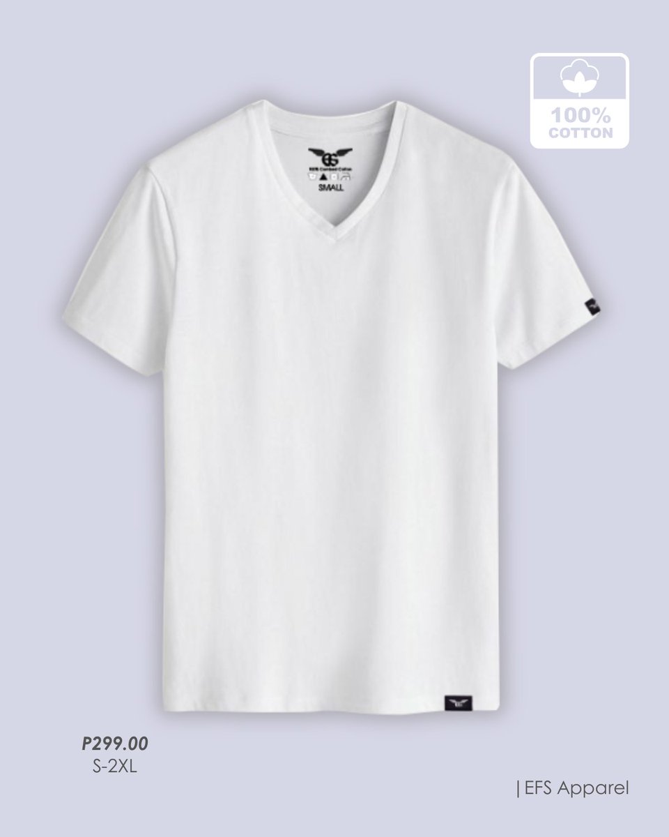EFS_Apparel's tweet image. Stay cool and comfortable in our 100% cotton V-neck shirt. Soft, breathable, and perfect for everyday wear! 🌿👕 Get yours now for only P299.00 🛒
🛒 Message ➡ m.me/619903351384052 for orders 🫶 📩
#EFSApparel #GreatDeal #ComfyStyle #shirts