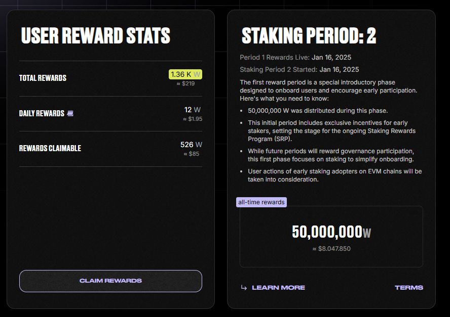 DeFiReCR's tweet photo. Bro! What is this! I received $W airdrop last year for collateral usage in solana, ethereum and terra (This kind of airdrops are the best to be honest). 

But now I see thansk to @DeBankDeFi  additional
staking rewards because probably I delegated (never staked) at the very begginning.

Check out your at https://t.co/VIkQNf6HJt you might have a stimmy surprise :)