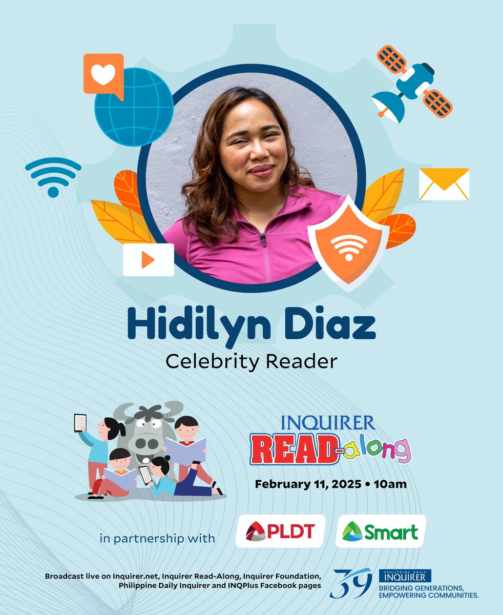 inquirerdotnet's tweet photo. First Read-Along session for 2025! 
 
Join us as we celebrate reading on February 11, Tuesday at 10 a.m.  Featuring Hidilyn Diaz as our celebrity guest reader! #SarapMagbasa #InqReadAlong https://t.co/jxpALEv73u