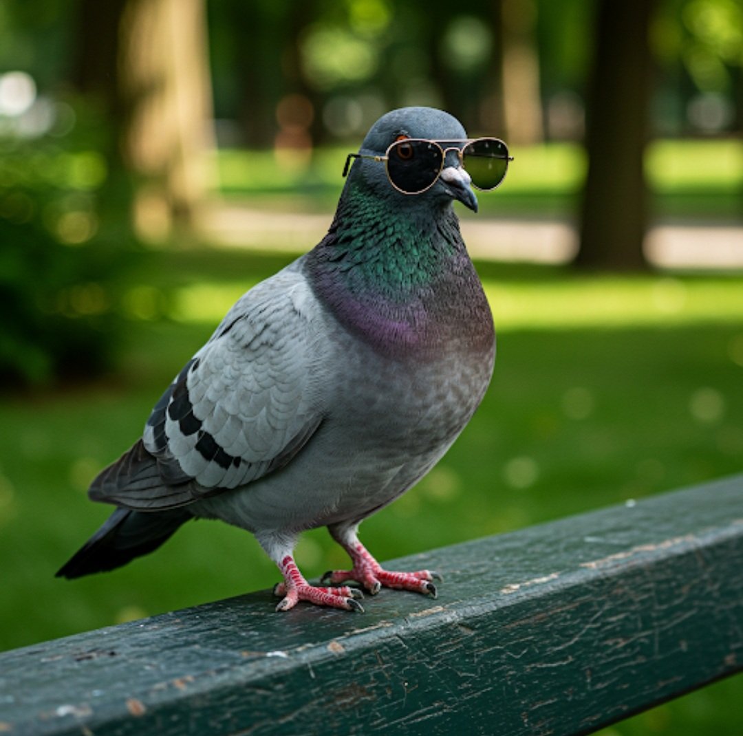 htmfabrication's tweet photo. "I'm not saying pigeons are interdimensional spies, but have you ever seen one wearing sunglasses on a cloudy day? #WakeUpSheeple #PigeonTruth #TheTruthIsOutThere" https://t.co/FcAUKokTD7