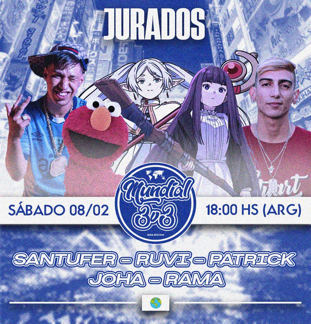 𝐉𝐔𝐑𝐀𝐃𝐎𝐒 🙅‍♂️

𝐒𝐀𝐍𝐓𝐔𝐅𝐄𝐑 + 𝐑𝐔𝐕𝐈 + 𝐏𝐀𝐓𝐑𝐈𝐂𝐊 + 𝐉𝐎𝐇𝐀 + 𝐑𝐀𝐌𝐀

Este será el equipo de jurados que calificará a los equipos y decidirá que país será campeón del mundo.