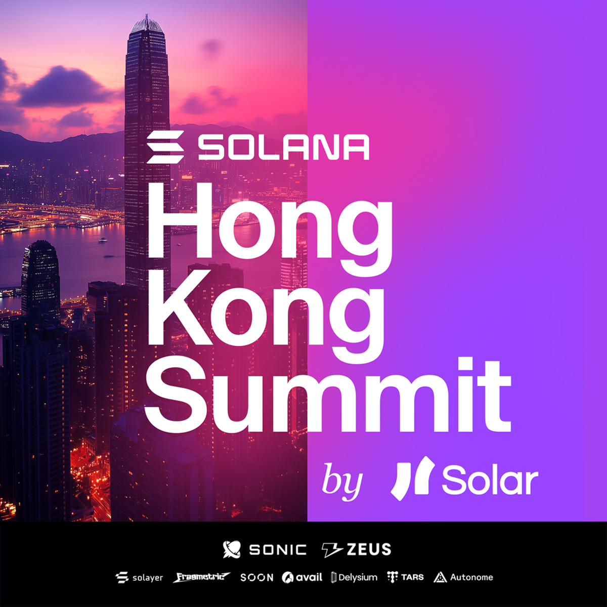 solana's tweet image. gm Hong Kong 🇭🇰
Heading to Consensus HK? Join the Solana Hong Kong Summit by @Solana_zh on Feb. 18th!