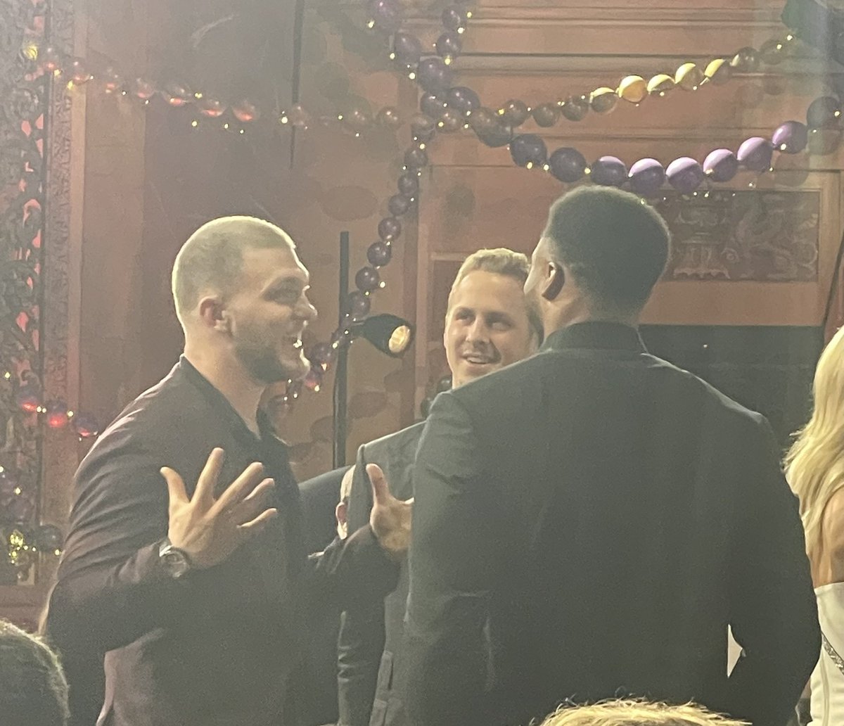 woodwardsports's tweet image. Aidan Hutchinson, and Jared Goff pitching Myles Garrett on a Super Bowl.