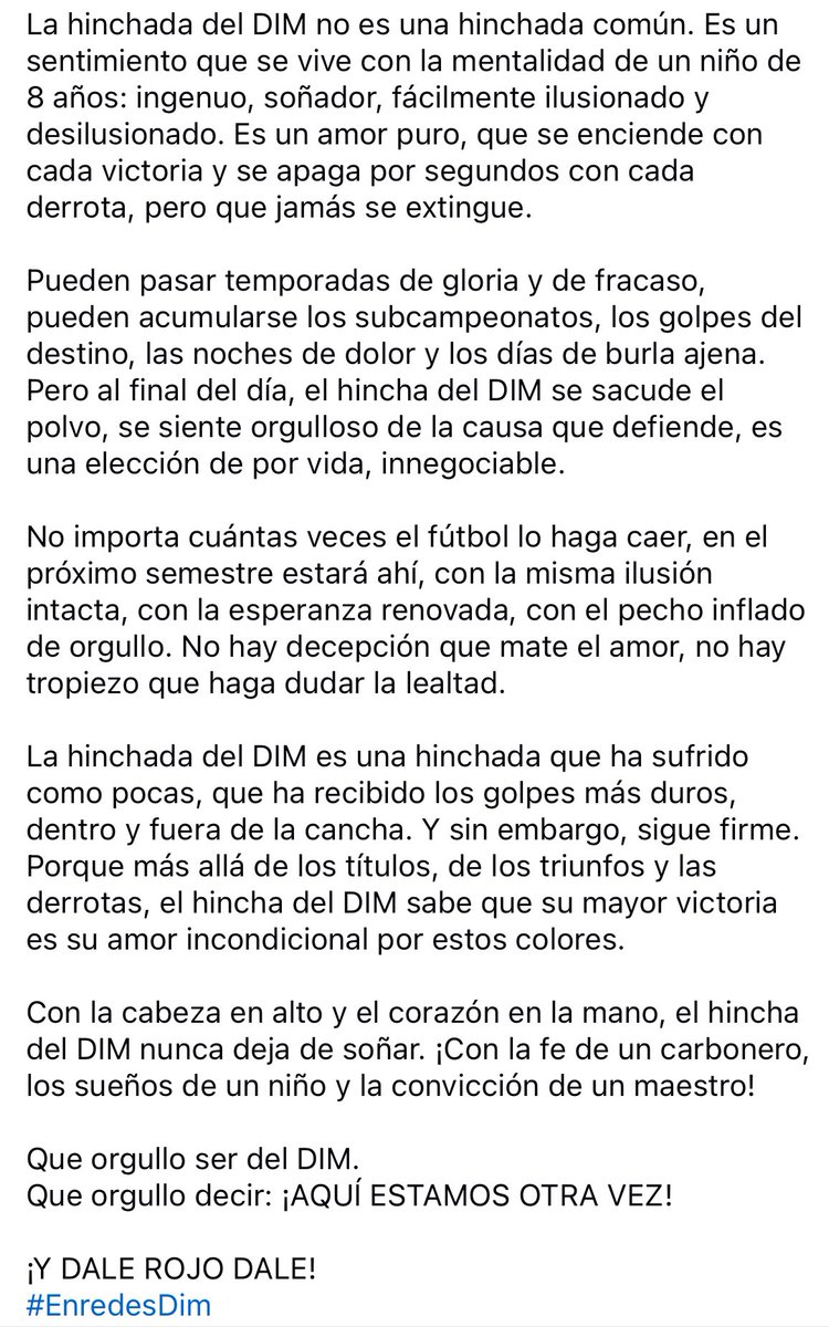 larestreponeta's tweet image. Que chimba ser del DIM mi hermano. No lo van a entender jamás. En serio. Es la mejor elección de mi puta vida. ¡No me arrepiento de este amor!