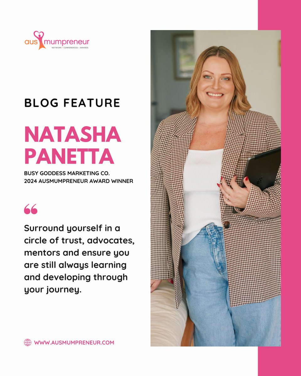 ausmumpreneur's tweet image. #AusMumBlog Natasha Panetta is the dynamic founder of Busy Goddess Marketing Co, an award-winning marketing agency known for its innovative and client-centric approach.

Read more: ausmumpreneur.com/2024-ausmumpre…

#AusMum24 #blogfeature #blogpostoftheday