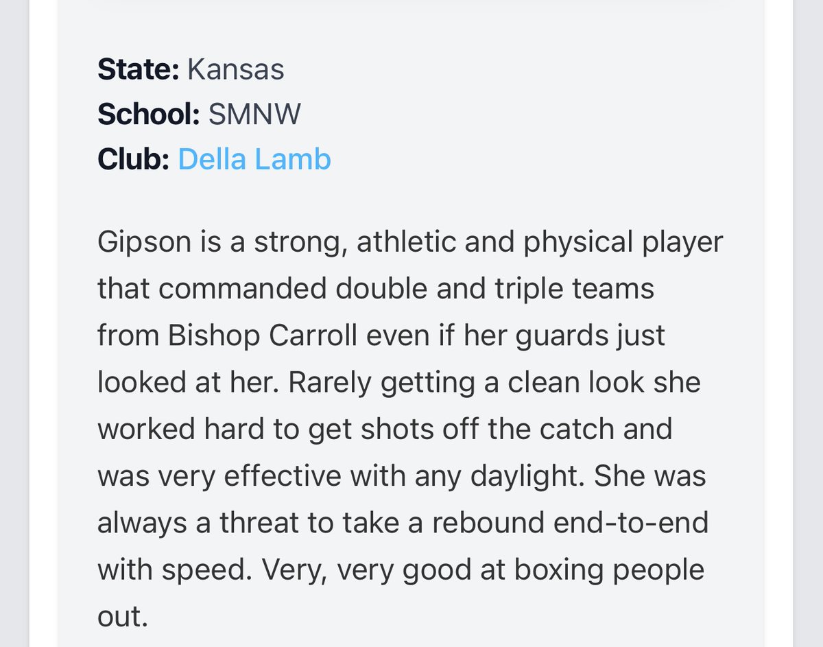 Ruth Gipson (@ruthgipson25) on Twitter photo Thank you <a href="/RobertPGHKansas/">Robert Kelly</a> and <a href="/PGHKansas/">Prep Girls Hoops Kansas</a> for watching <a href="/SMNWLCBBall/">Lady Cougar BBall</a> in the Newton Invitational and including me in the 10 Top Bigs from This Past Week.
<a href="/awendte10/">Andy Wendte</a> Thank you <a href="/RobertPGHKansas/">Robert Kelly</a> and <a href="/PGHKansas/">Prep Girls Hoops Kansas</a> for watching <a href="/SMNWLCBBall/">Lady Cougar BBall</a> in the Newton Invitational and including me in the 10 Top Bigs from This Past Week.
<a href="/awendte10/">Andy Wendte</a>