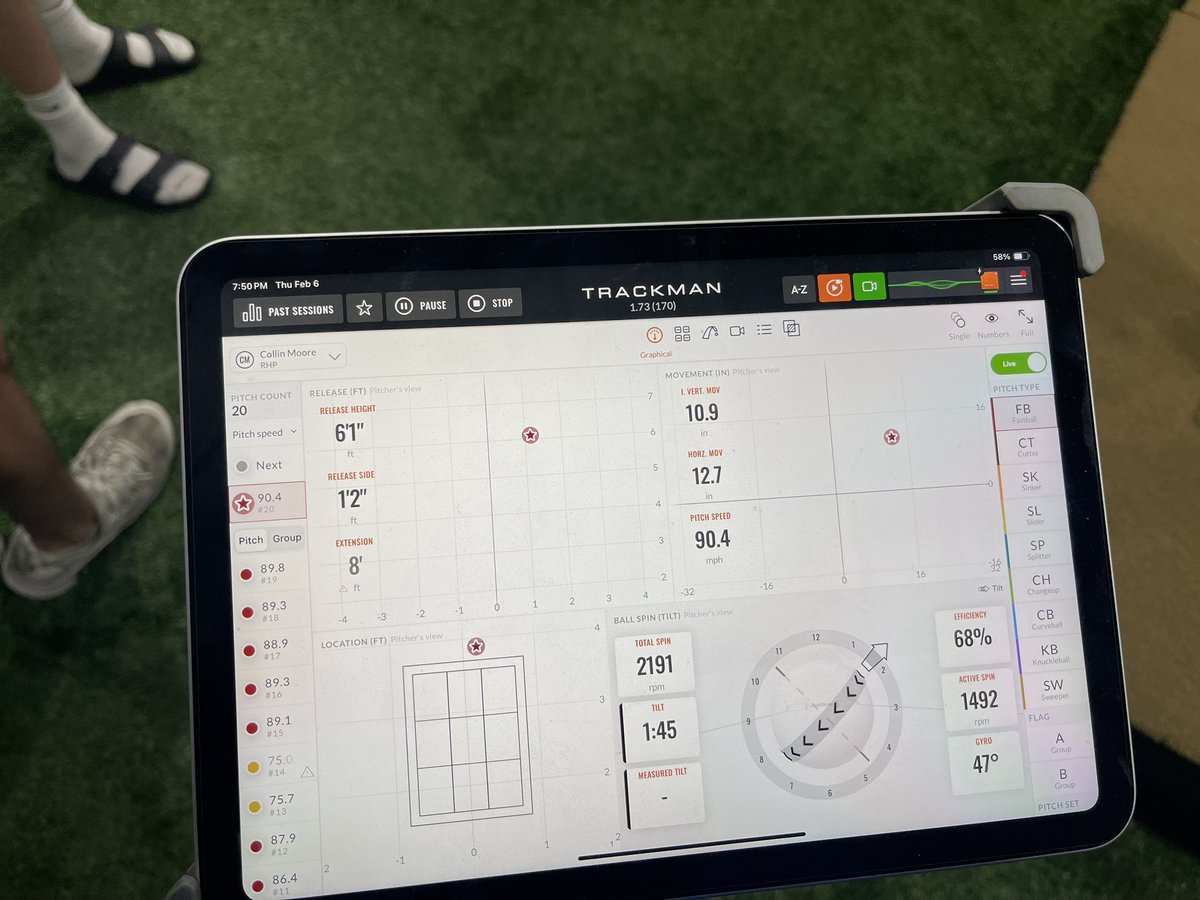 Tonight’s bullpen. Was sitting around 88-89 and topped 90.4. <a href="/natigerbaseball/">North Allegheny Baseball</a>