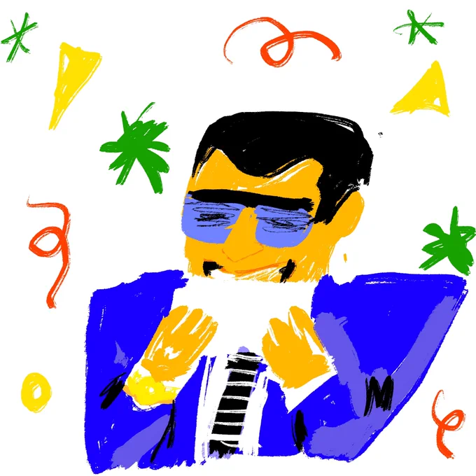 昔描いた松方弘樹の絵が出てきました。