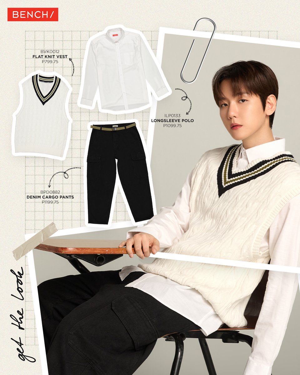 benchtm's tweet photo. Dress smart, look smart, be smart! @B_hundred_Hyun's got the preppy look on lock! 💼✨ Ready to elevate your style? Tag a friend who needs this look!

#BENCHxBAEKHYUN
#GlobalBENCHSetter https://t.co/h4nl576rCg